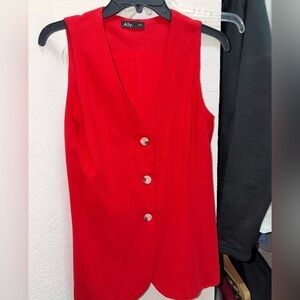 Red Button-Down Vest